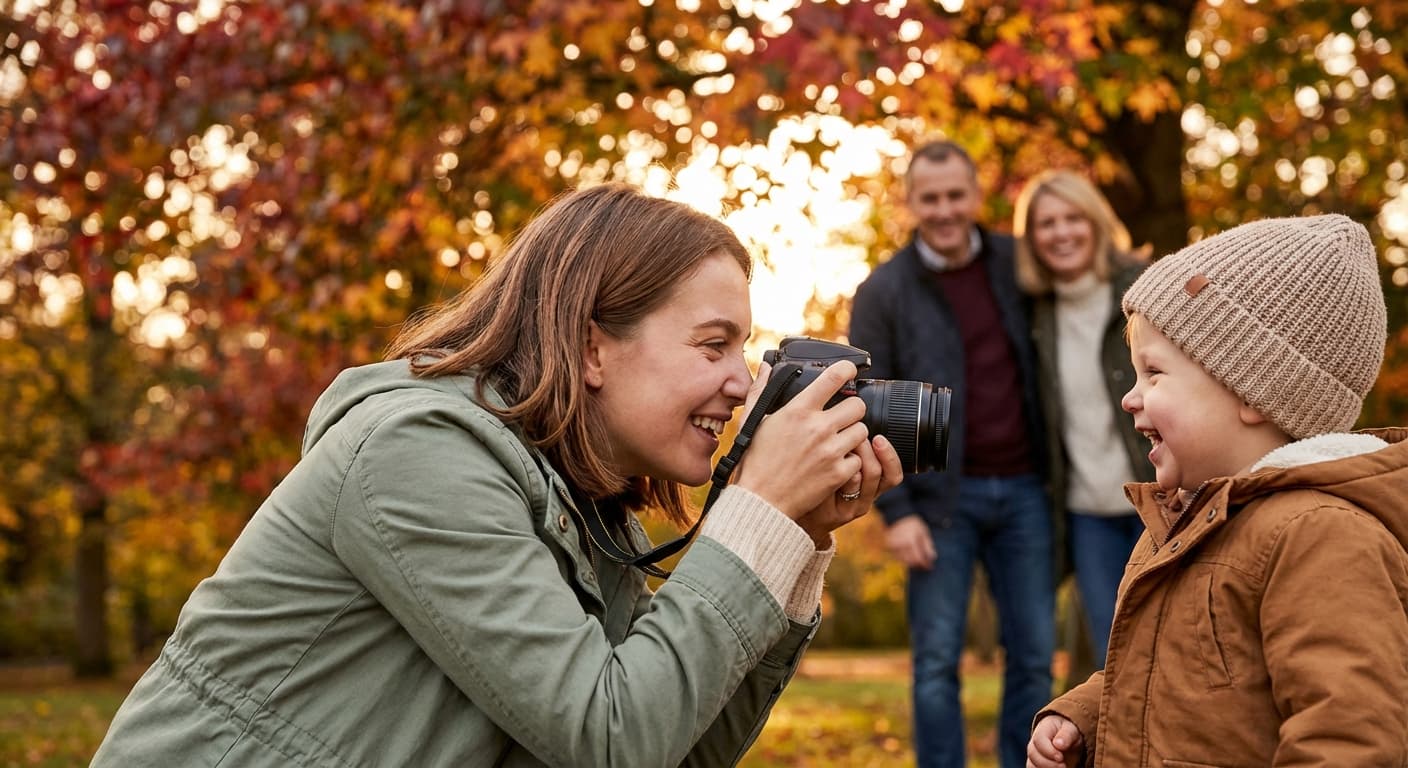 Tereza při rodinném focení